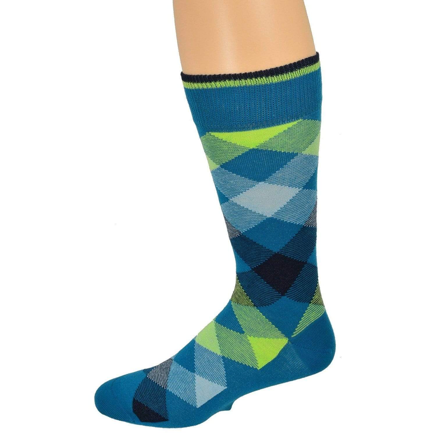 Men's Colorful Combed Cotton Socks - Argyle Pattern (3 Pair Packs) - Wear Sierra