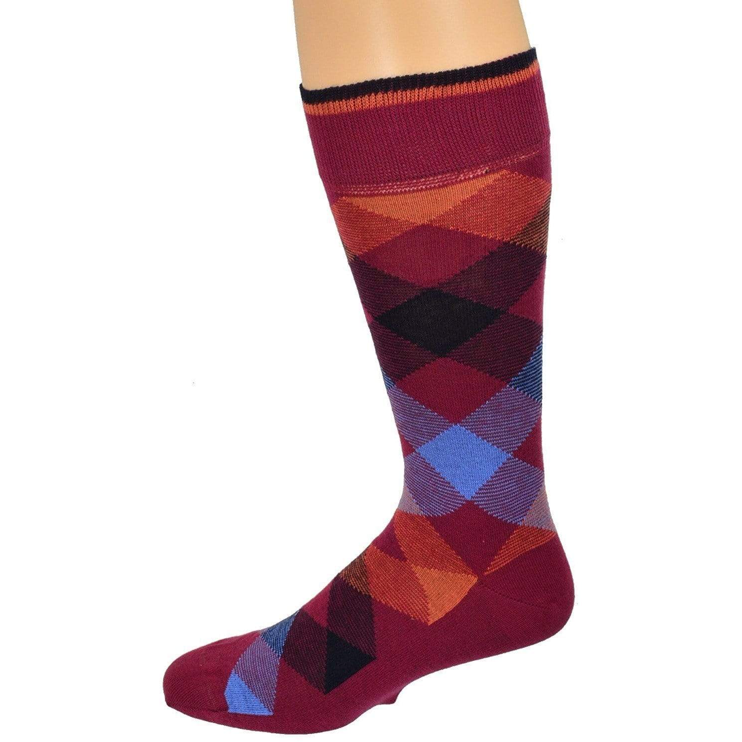 Men's Colorful Combed Cotton Socks - Argyle Pattern (3 Pair Packs) - Wear Sierra