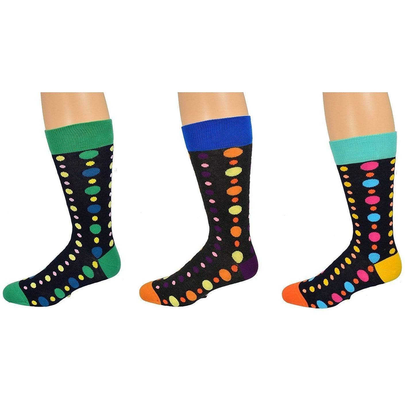 Men's Colorful Crew Socks in Combed Cotton (3 Pair Pack) - Wear Sierra