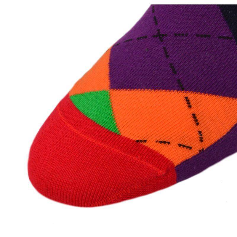 Men's Colorful Crew Socks in Combed Cotton (Argyle 3 Pair Packs) - Wear Sierra