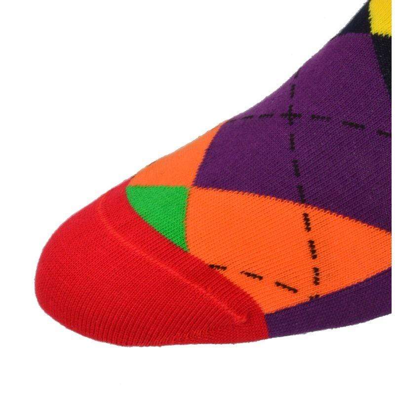 Men's Colorful Crew Socks in Combed Cotton (Argyle 3 Pair Packs) - Wear Sierra