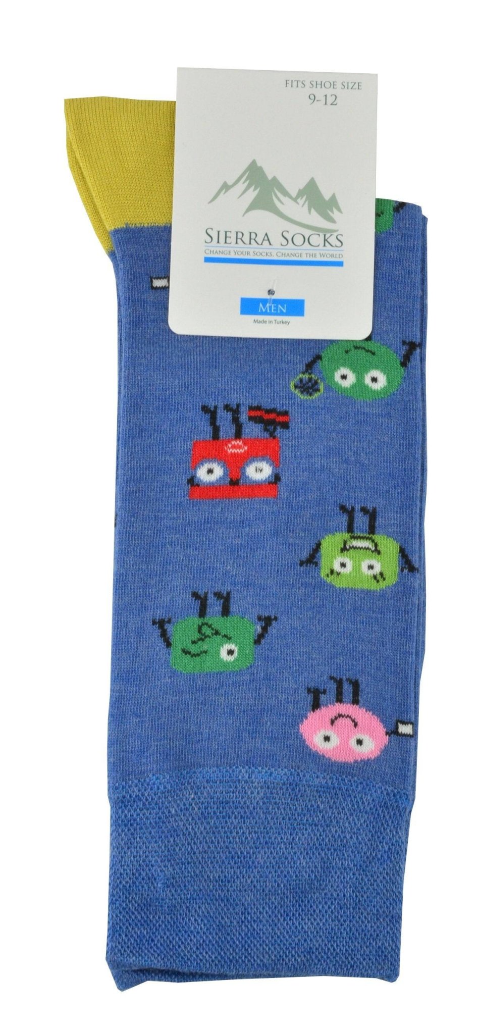 Men's Colorful Smooth Toe Crew Socks in Game Characters - Wear Sierra