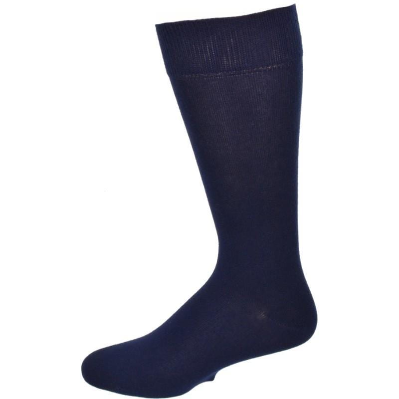 Men's Combed Cotton Crew Navy Dressy Socks in 2 Pair Packs - Wear Sierra