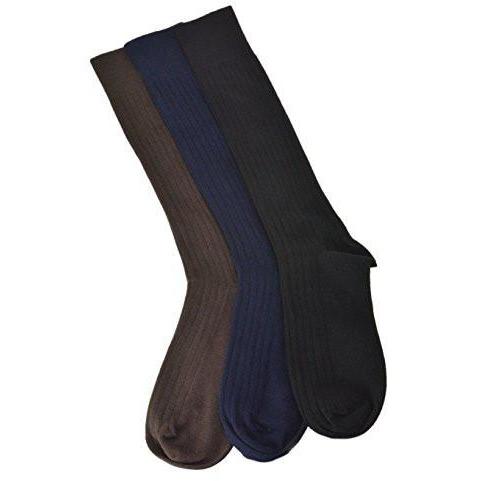 Men's Combed Cotton Crew Socks, Business Casual Footwear (3 Pair Packs) - Wear Sierra