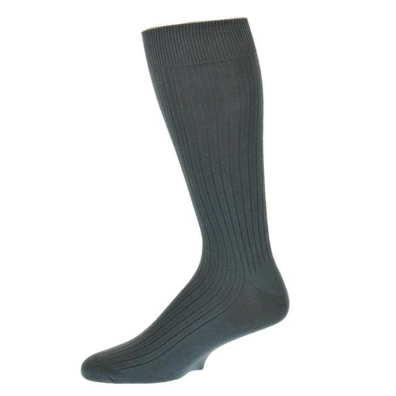 Men's Combed Cotton Crew Socks, Classic Fine Ribbed Office or Casual Socks - Wear Sierra