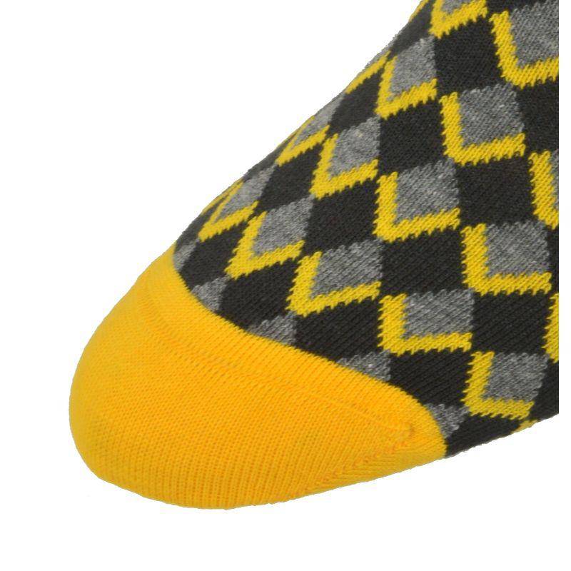 Men's Combed Cotton Crew Socks - Diamond Pattern 3 Pair Packs - Wear Sierra