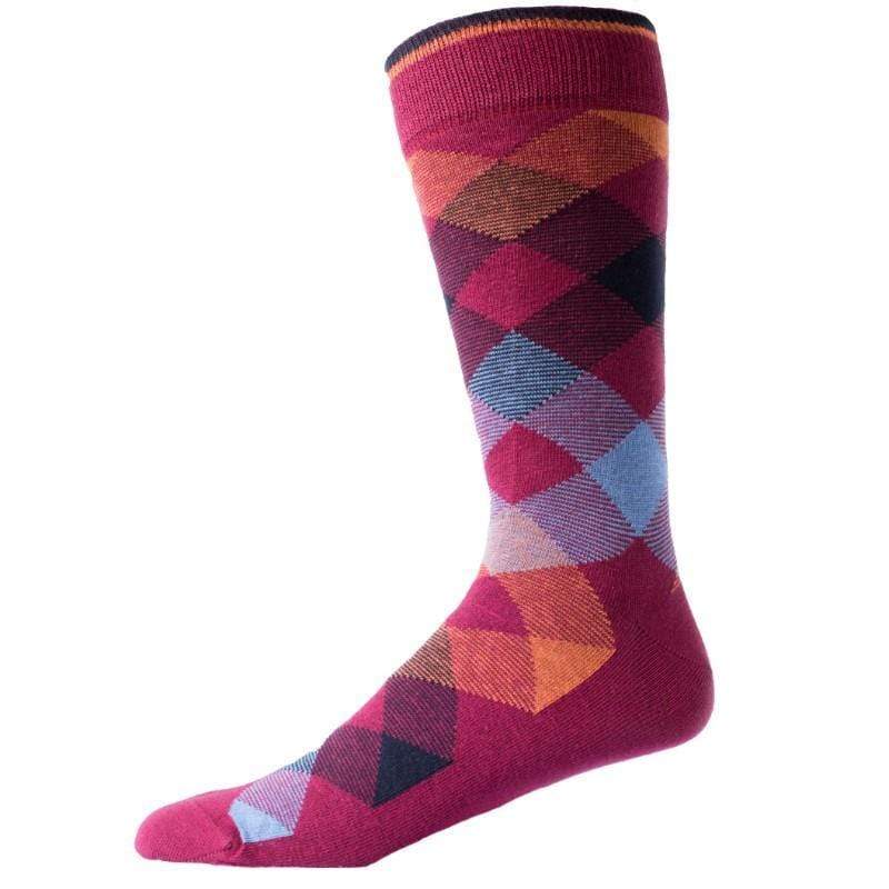 Men's Crew Socks - Combed Cotton Argyle Pattern 3-Pair Packs - Wear Sierra