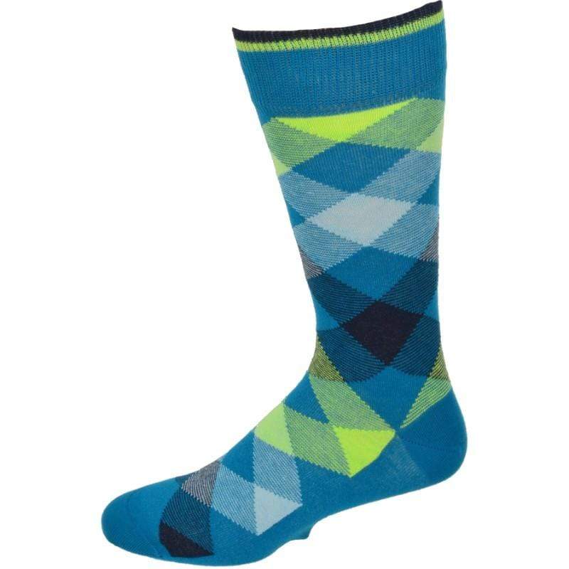 Men's Crew Socks - Combed Cotton Argyle Pattern 3-Pair Packs - Wear Sierra
