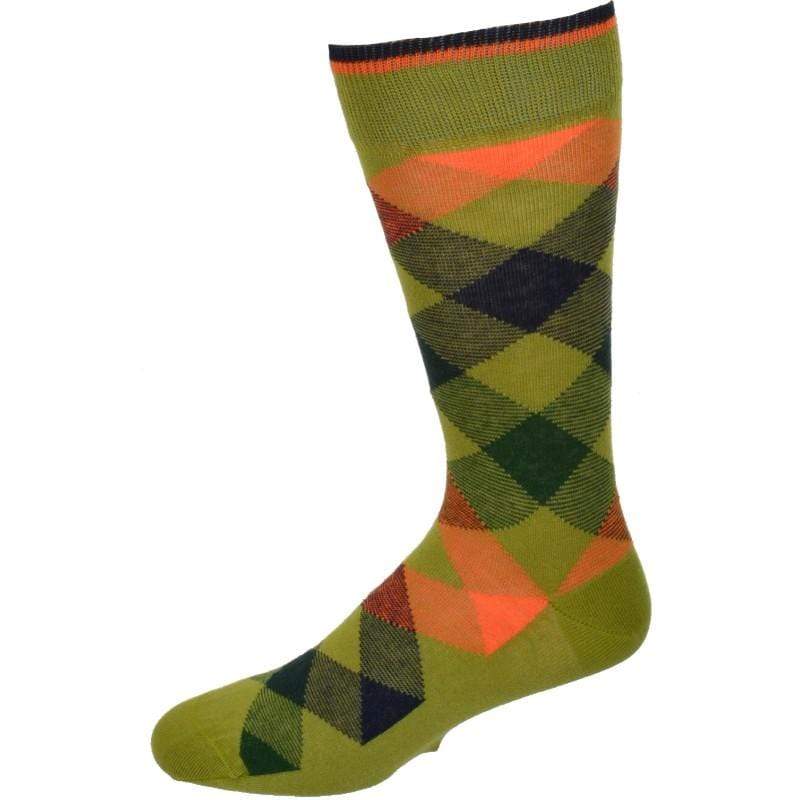 Men's Crew Socks - Combed Cotton Argyle Pattern 3-Pair Packs - Wear Sierra