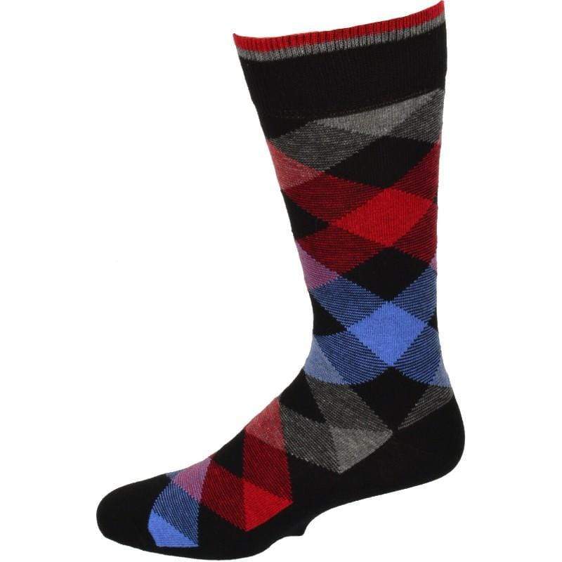 Men's Crew Socks - Combed Cotton Argyle Pattern 3-Pair Packs - Wear Sierra