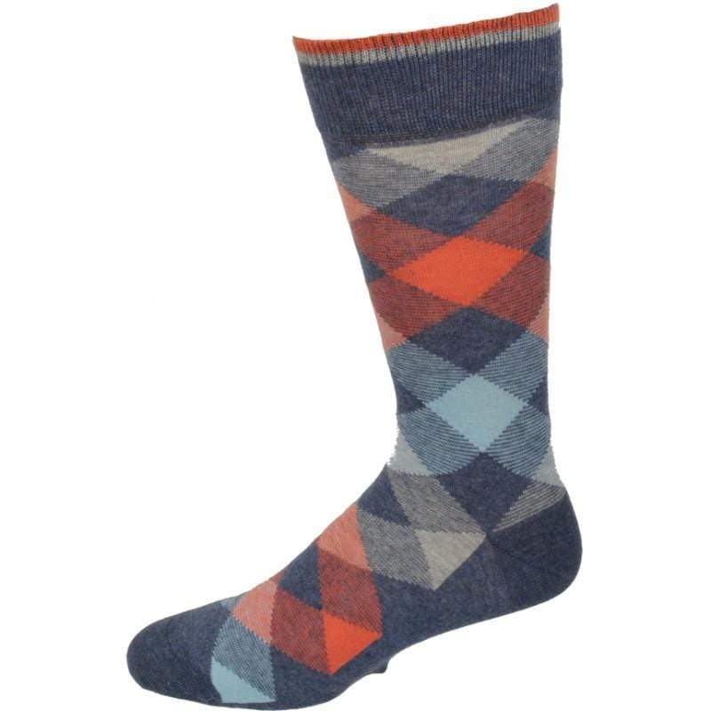 Men's Crew Socks - Combed Cotton Argyle Pattern 3-Pair Packs - Wear Sierra
