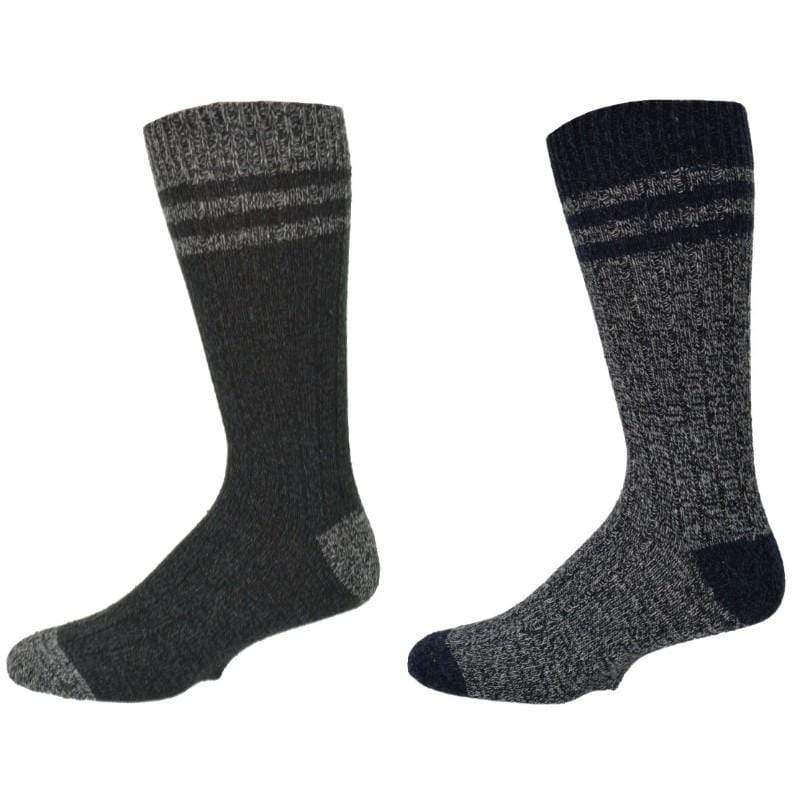 Men's Crew Socks in Blended Wool - 2 Pair Pack Outdoor Hiking Socks - Wear Sierra