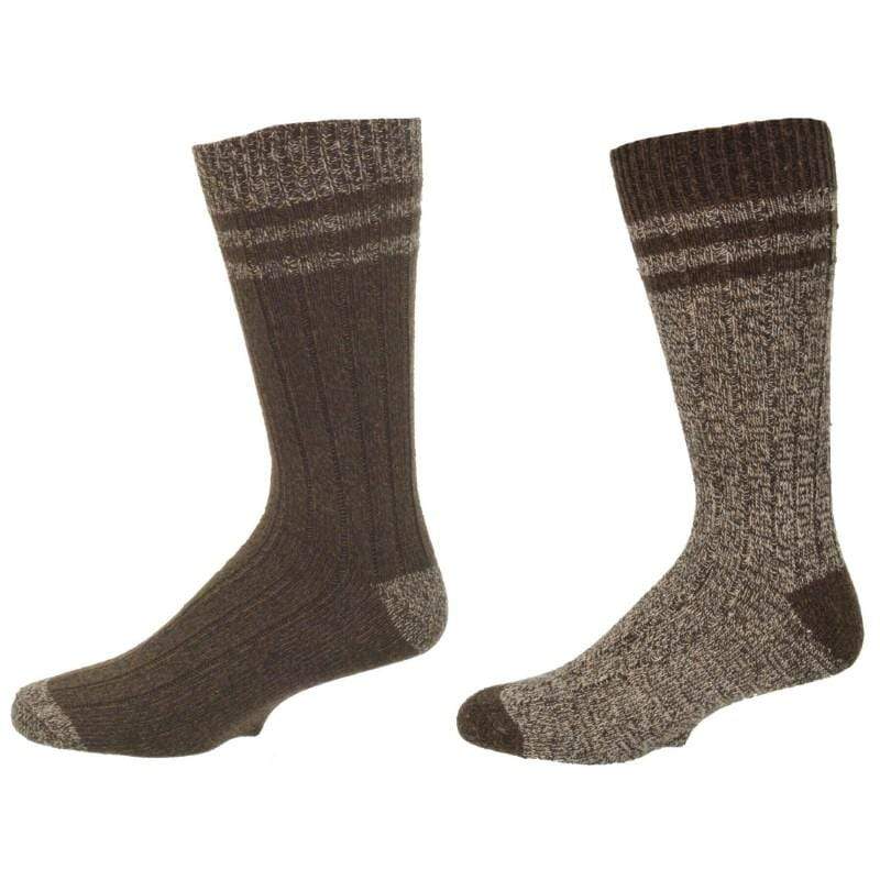 Men's Crew Socks in Blended Wool - 2 Pair Pack Outdoor Hiking Socks - Wear Sierra
