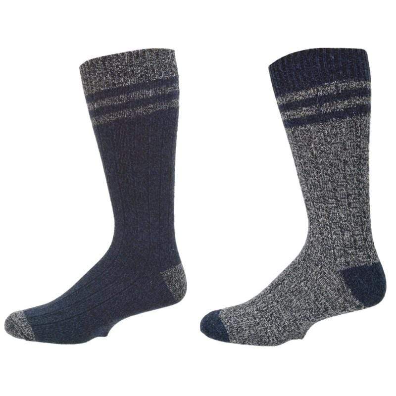 Men's Crew Socks in Blended Wool - 2 Pair Pack Outdoor Hiking Socks - Wear Sierra