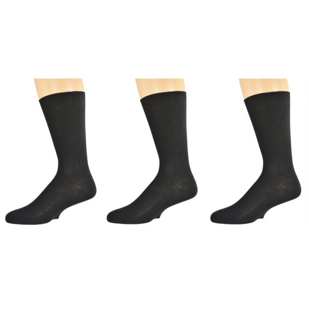Men's Diabetic Crew Socks in Combed Cotton (3 Pair and 4 Pair Packs) - Wear Sierra