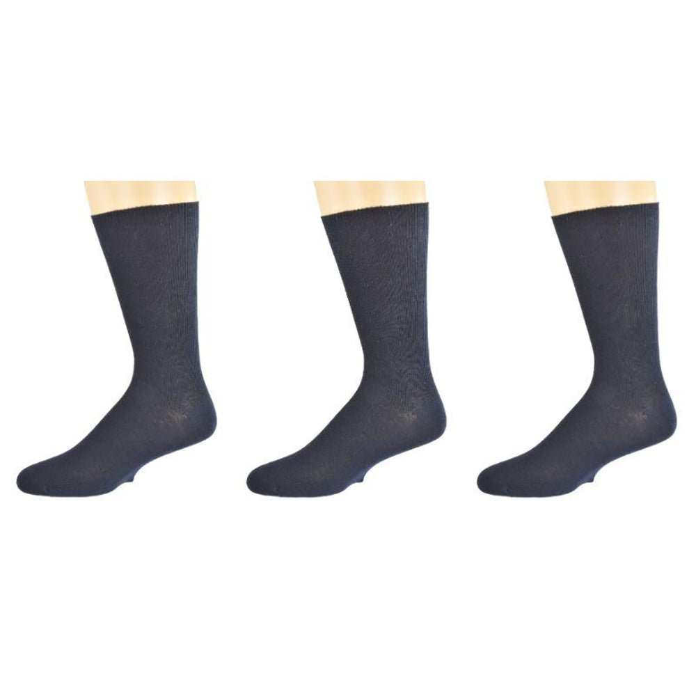Men's Diabetic Crew Socks in Combed Cotton (3 Pair and 4 Pair Packs) - Wear Sierra