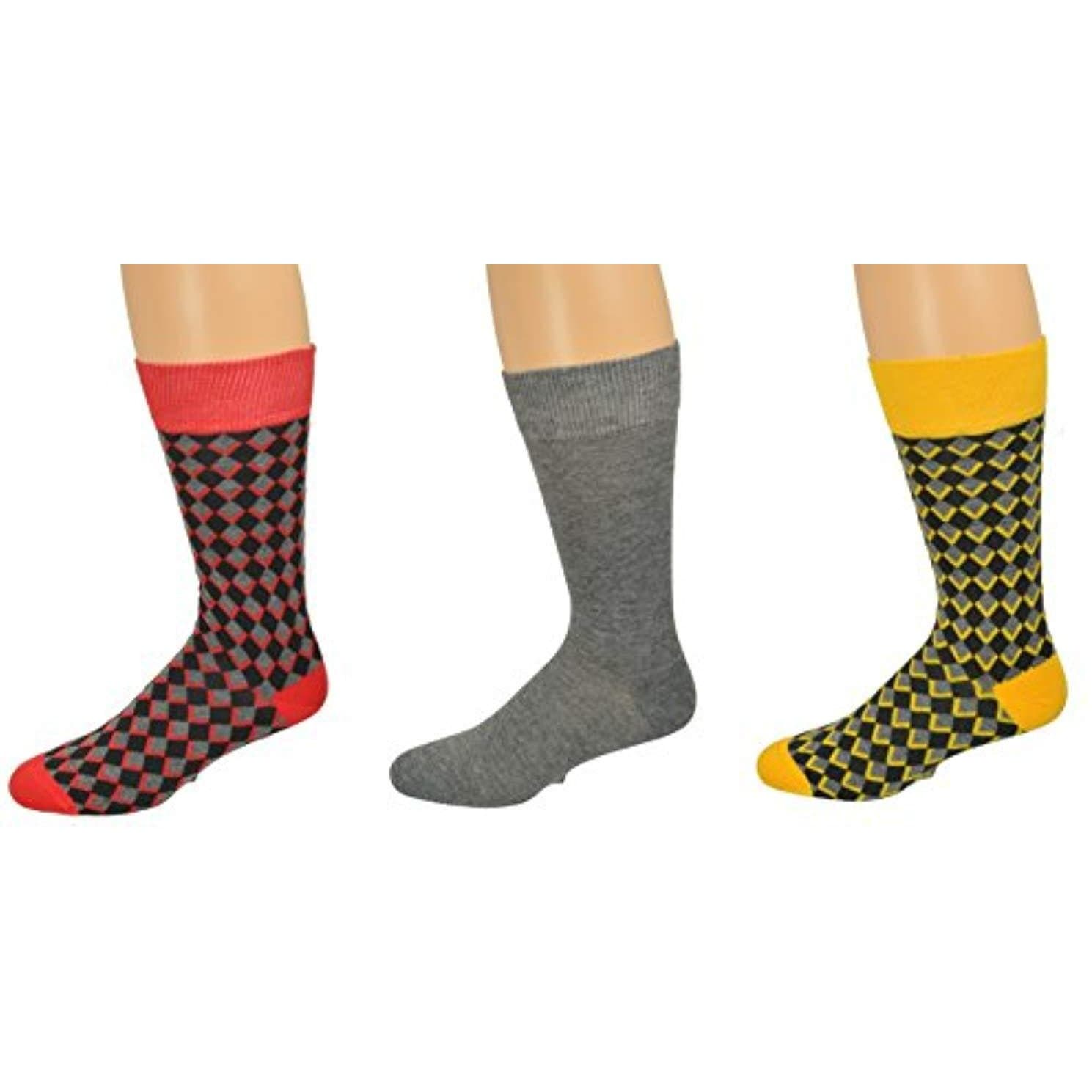Men's Dressy Casual Socks in Soft, Combed Cotton Crew Multi-Pair Packs - Wear Sierra