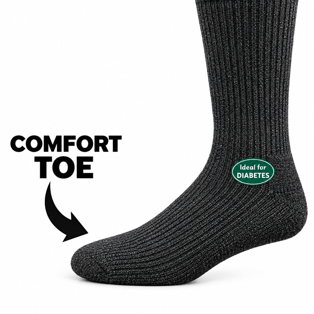 Men's Wool Crew Socks with Extra Wide Calf - Great for Outdoors - Wear Sierra
