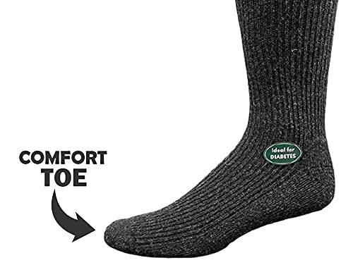 Men's Wool Crew Socks with Extra Wide Calf - Great for Outdoors - Wear Sierra