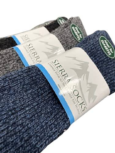 Men's Wool Crew Socks with Extra Wide Calf - Great for Outdoors - Wear Sierra