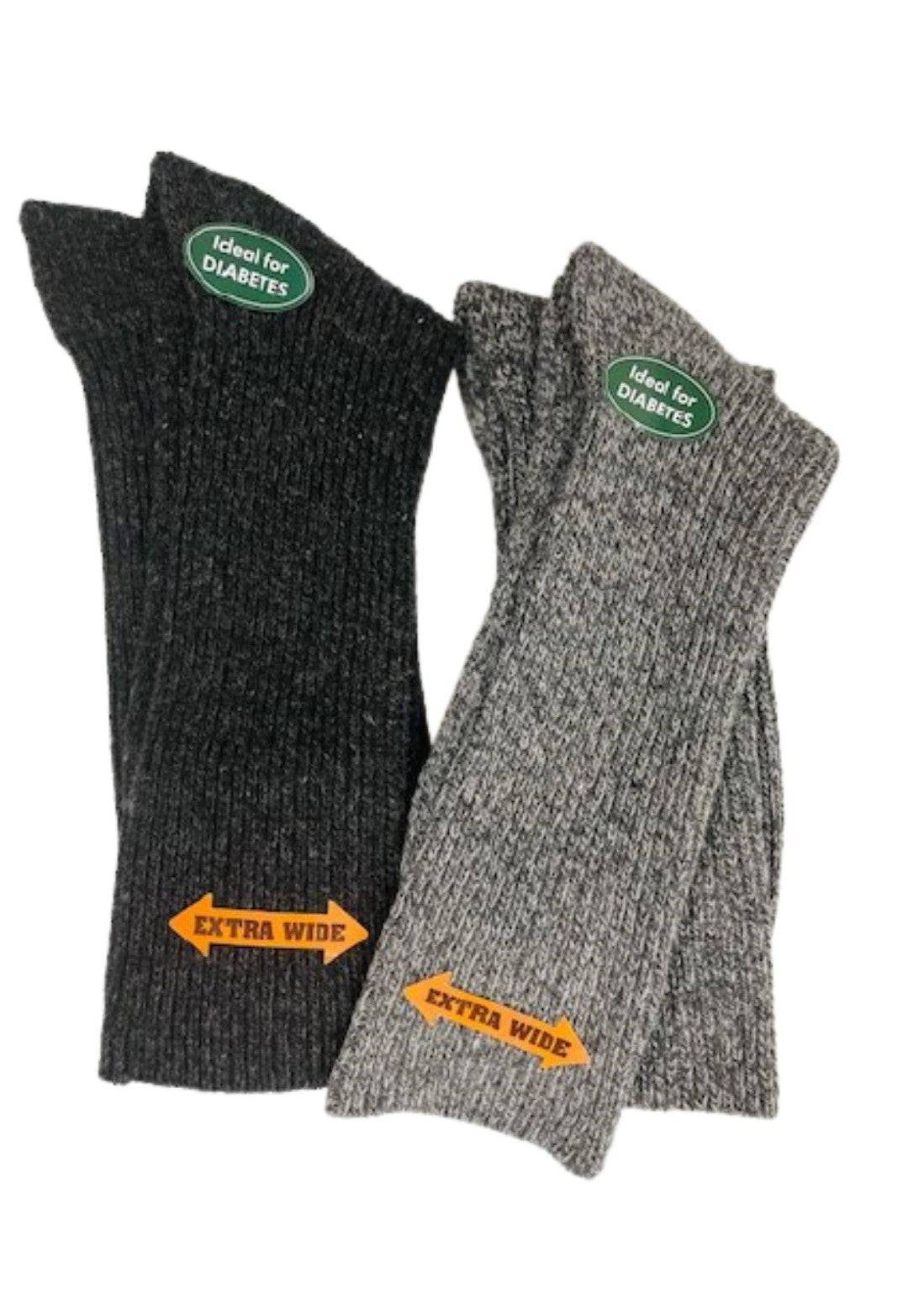 Men's Wool Crew Socks with Extra Wide Calf - Great for Outdoors - Wear Sierra
