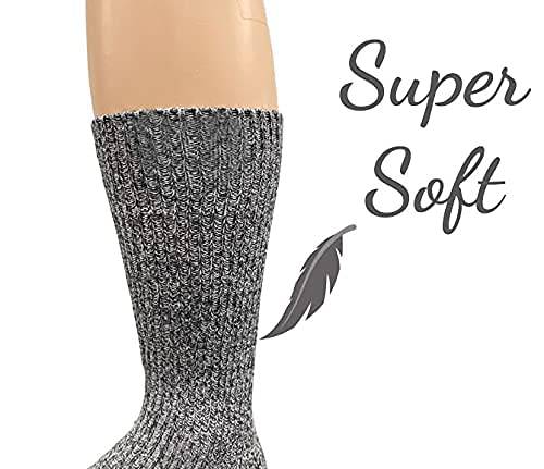 Men's Wool Crew Socks with Extra Wide Calf - Great for Outdoors - Wear Sierra