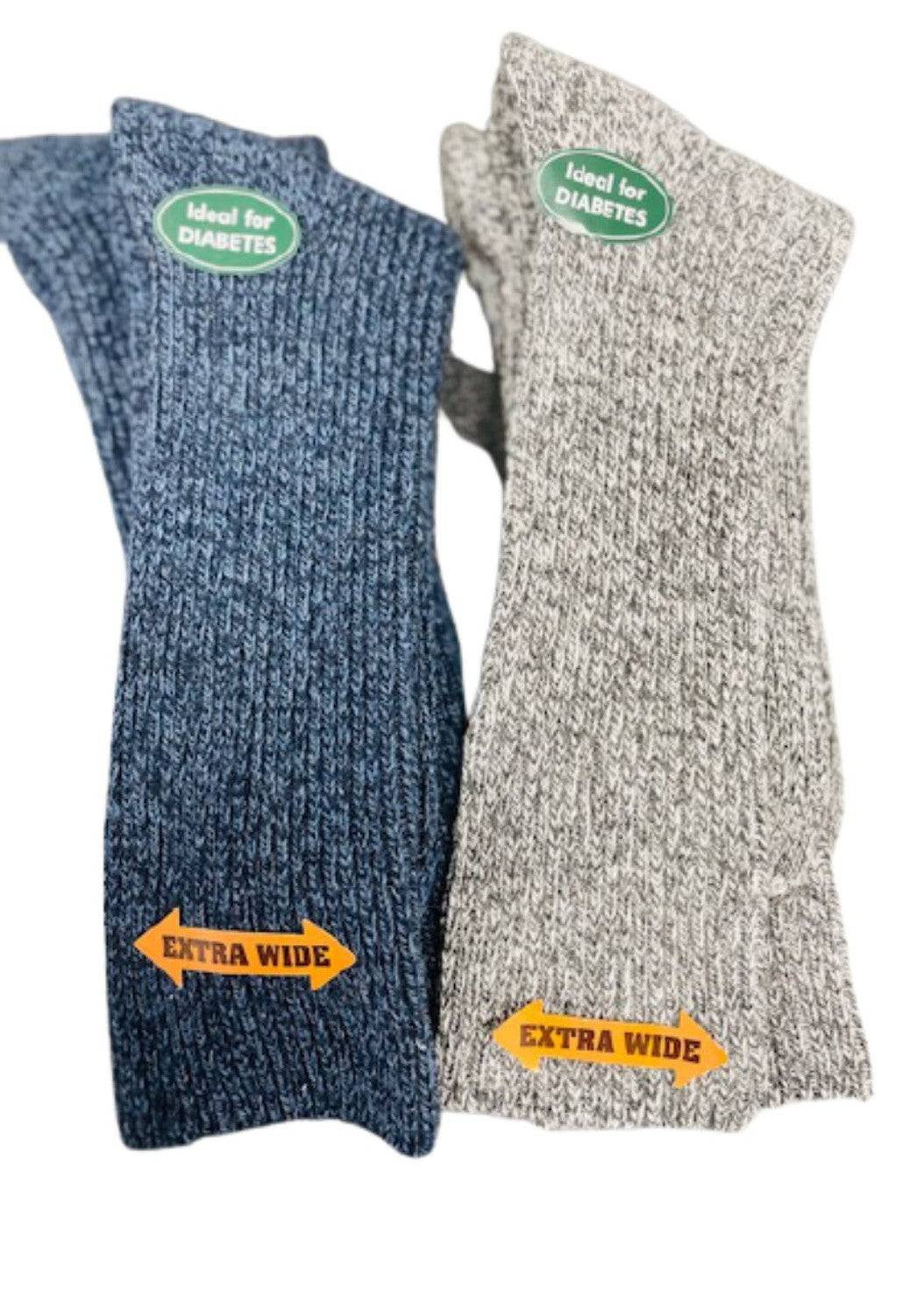 Men's Wool Crew Socks with Extra Wide Calf - Great for Outdoors - Wear Sierra