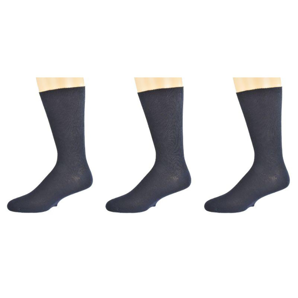 Diabetic True Rib Combed Cotton Crew Socks M11