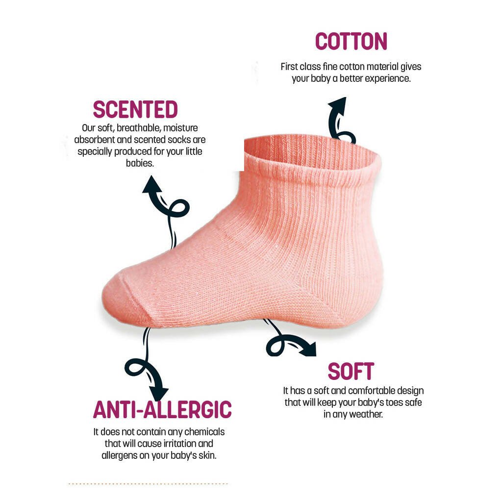 Newborn Girl's Cotton Ankle-Hi Socks - Wear Sierra