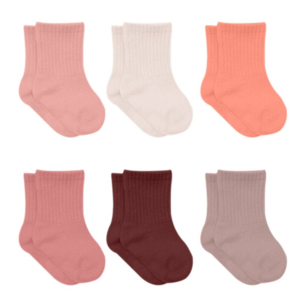 Newborn Girl's Cotton Ankle-Hi Socks - Wear Sierra