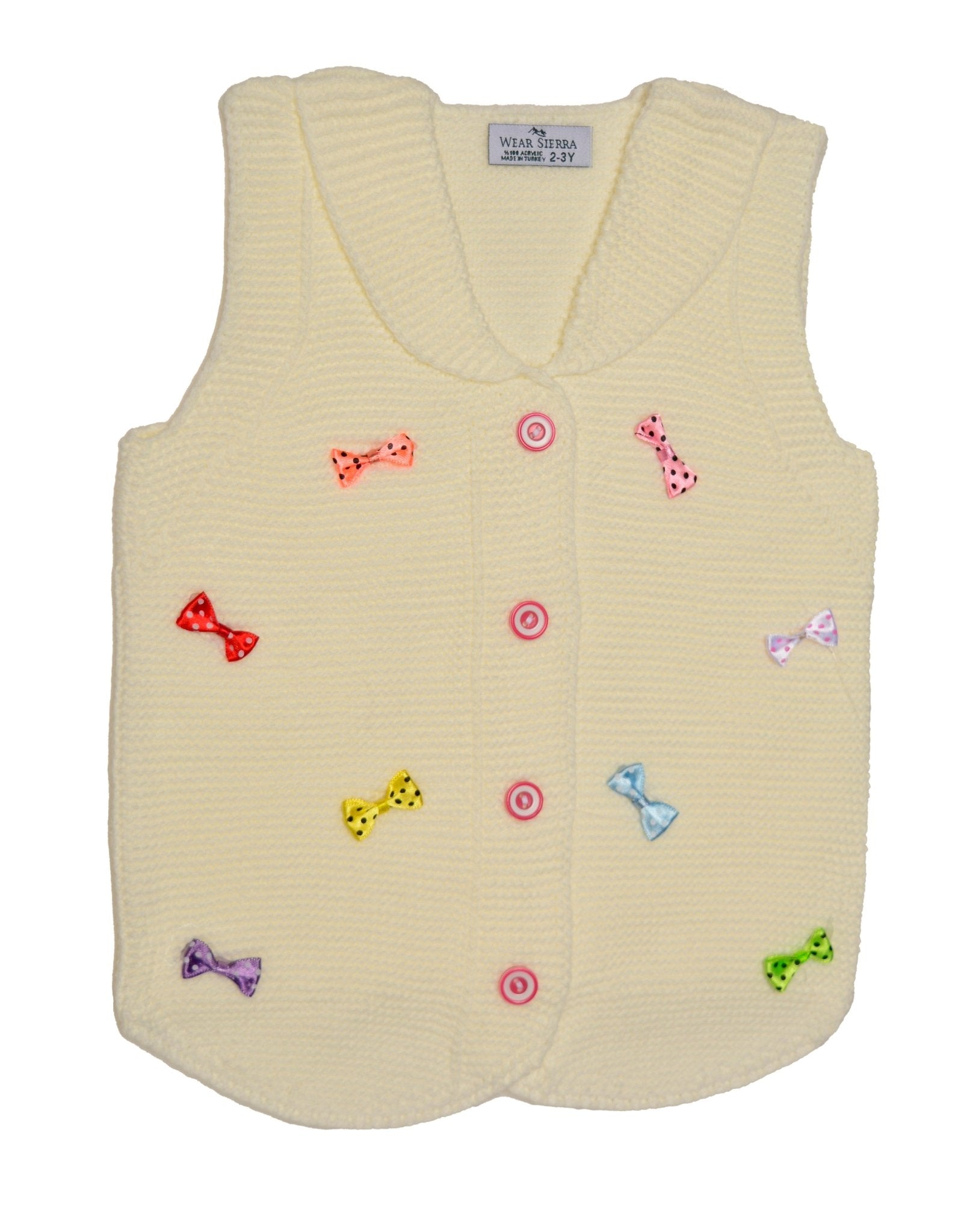 Sleeveless Sweaters For Girls - Button Front Vest for Infants and Toddlers - Wear Sierra