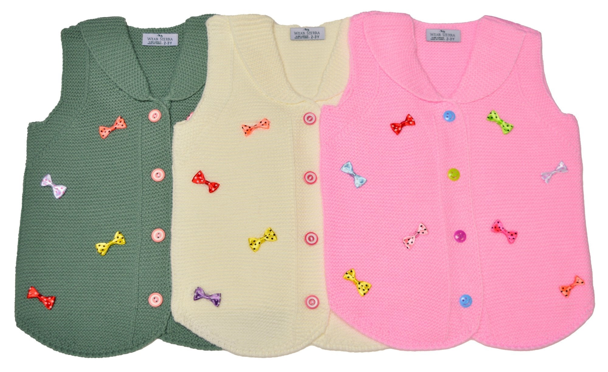 Sleeveless Sweaters For Girls - Button Front Vest for Infants and Toddlers - Wear Sierra
