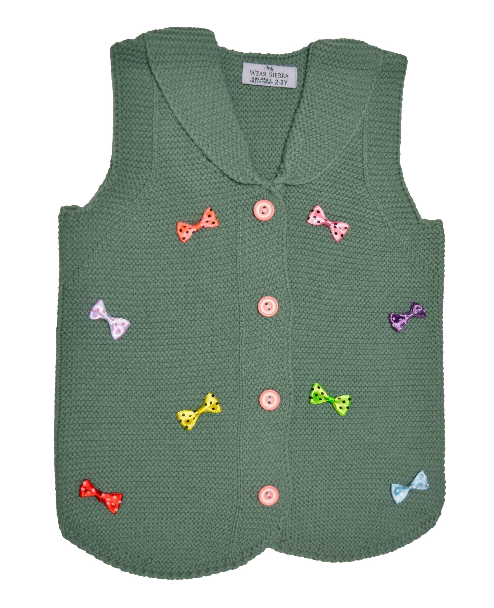 Sleeveless Sweaters For Girls - Button Front Vest for Infants and Toddlers - Wear Sierra