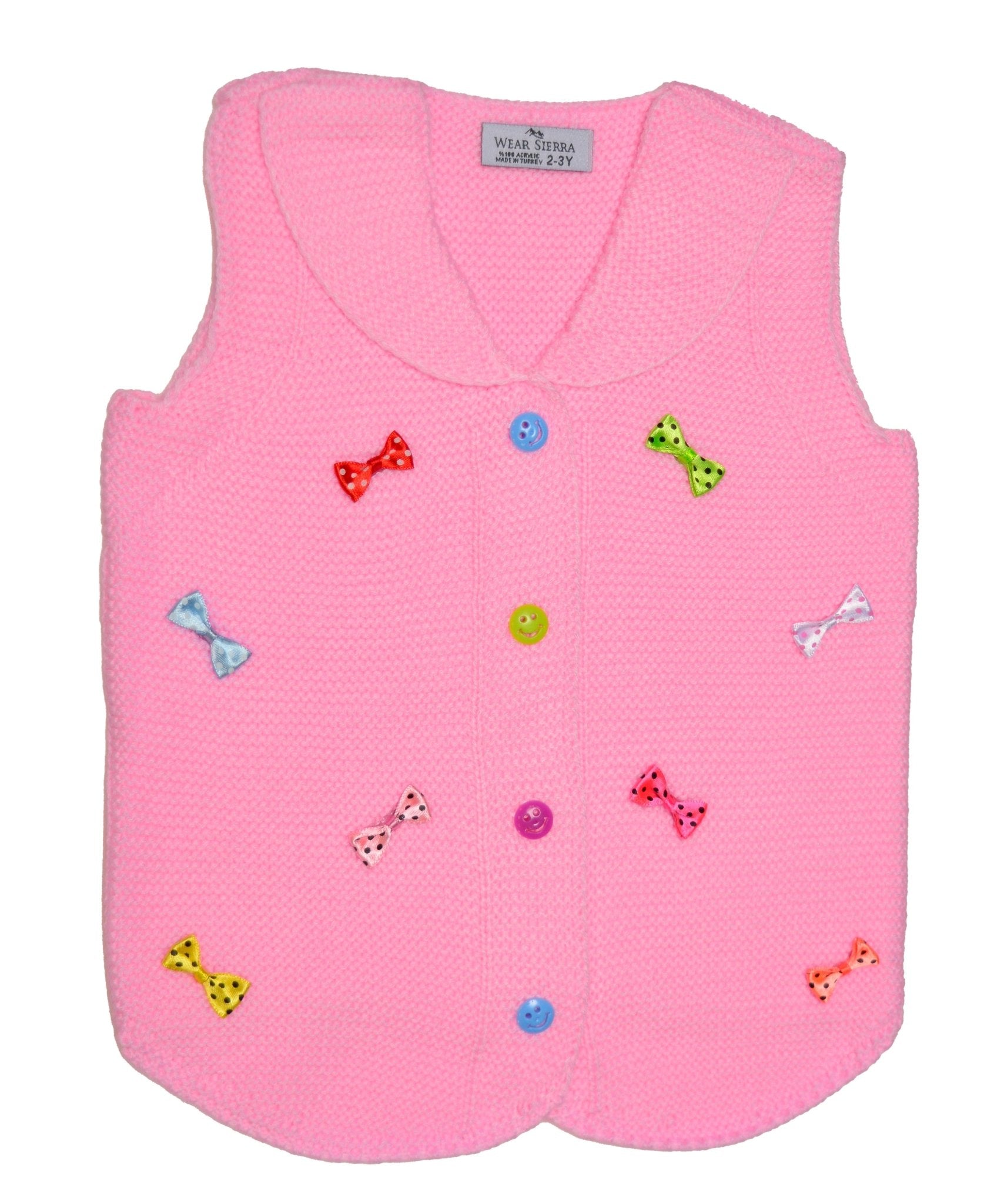 Sleeveless Sweaters For Girls - Button Front Vest for Infants and Toddlers - Wear Sierra