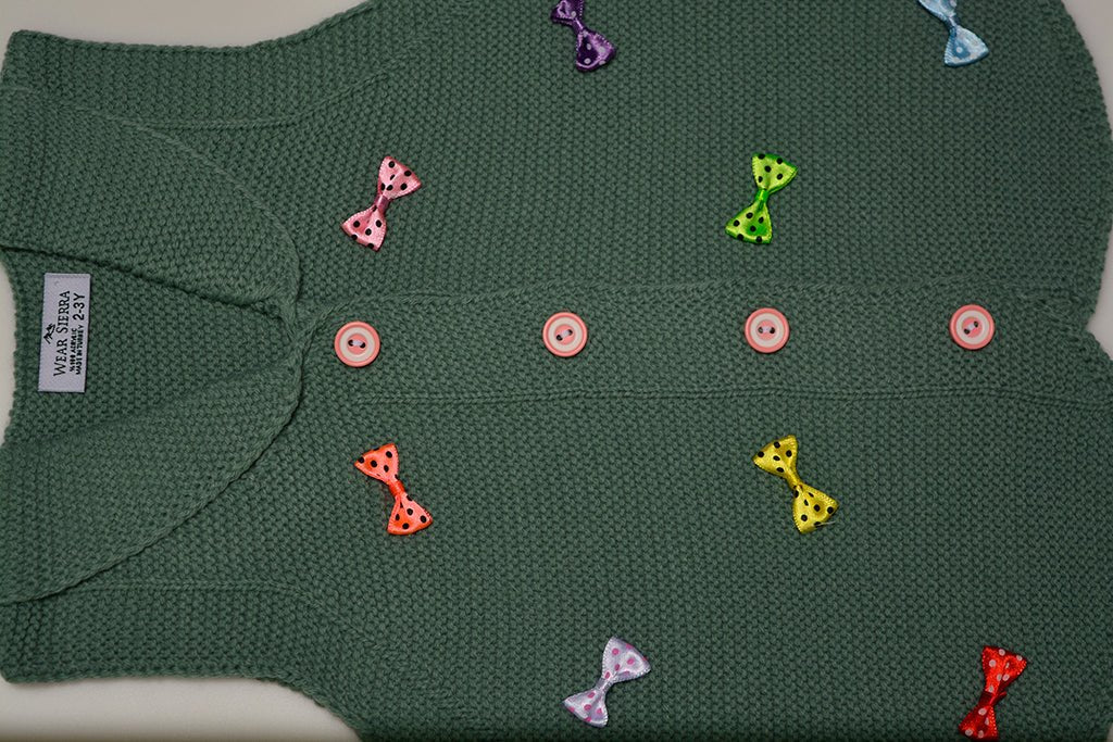 Sleeveless Sweaters For Girls - Button Front Vest for Infants and Toddlers - Wear Sierra