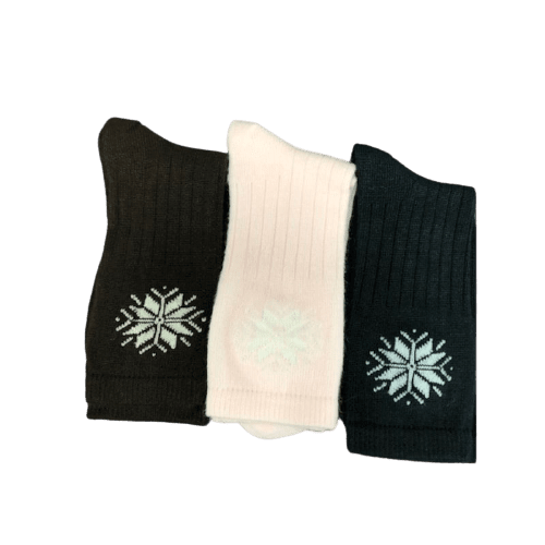 Snowflake Pattern Soft & Warm Acrylic Crew Women's Socks - Wear Sierra