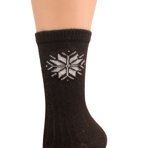 Snowflake Pattern Soft & Warm Acrylic Crew Women's Socks - Wear Sierra