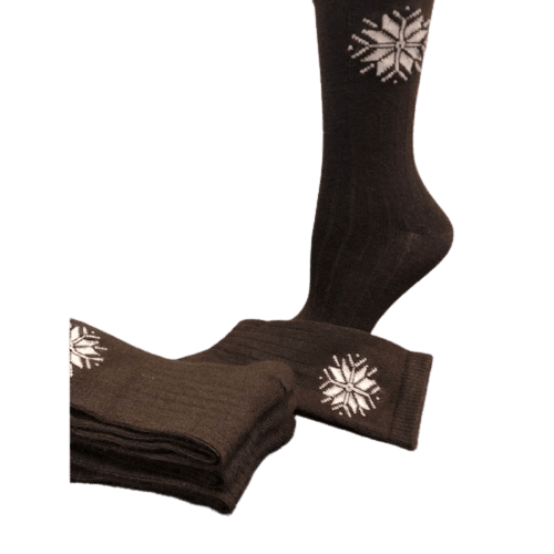 Snowflake Pattern Soft & Warm Acrylic Crew Women's Socks - Wear Sierra