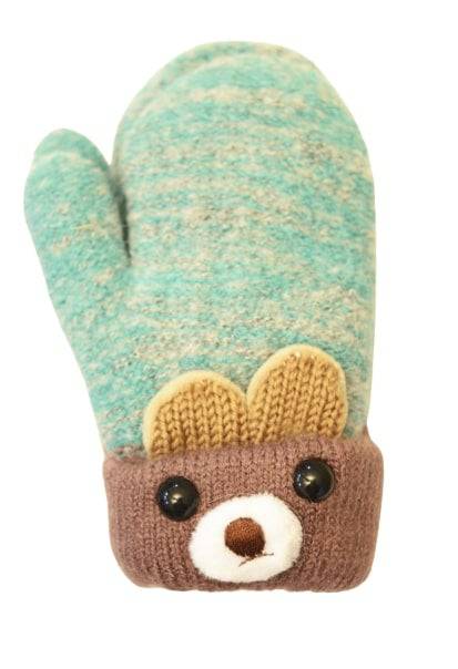 Soft Knit Mittens for Babies and Toddlers - Adorable Bear Cub Design - Wear Sierra