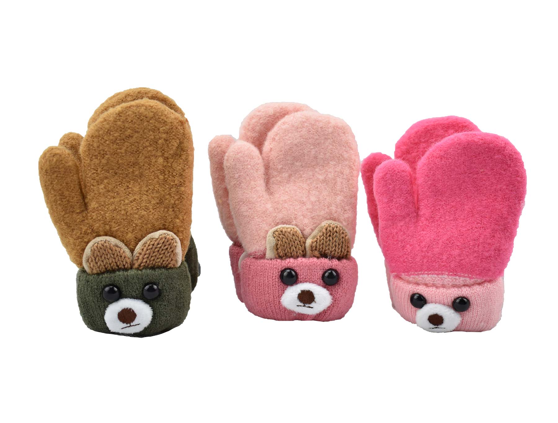 Soft Knit Mittens for Babies and Toddlers - Adorable Bear Cub Design - Wear Sierra