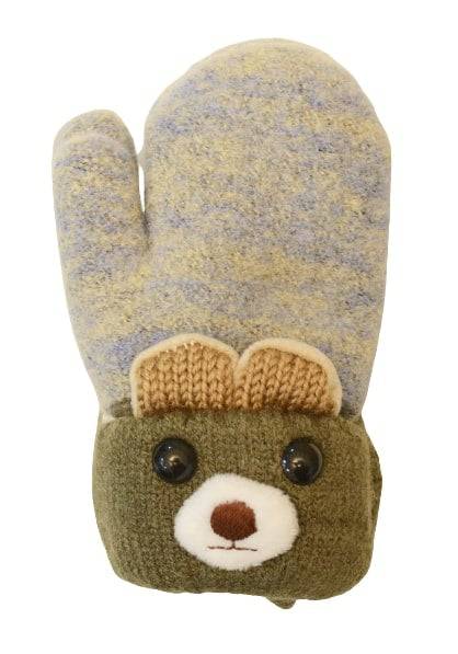 Soft Knit Mittens for Babies and Toddlers - Adorable Bear Cub Design - Wear Sierra