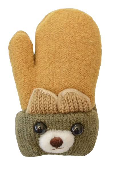 Soft Knit Mittens for Babies and Toddlers - Adorable Bear Cub Design - Wear Sierra