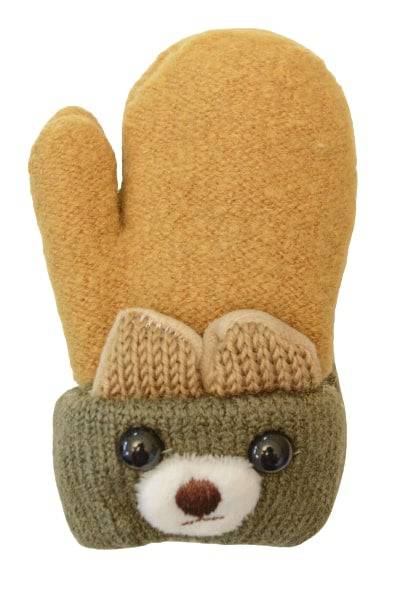 Soft Knit Mittens for Babies and Toddlers - Adorable Bear Cub Design - Wear Sierra