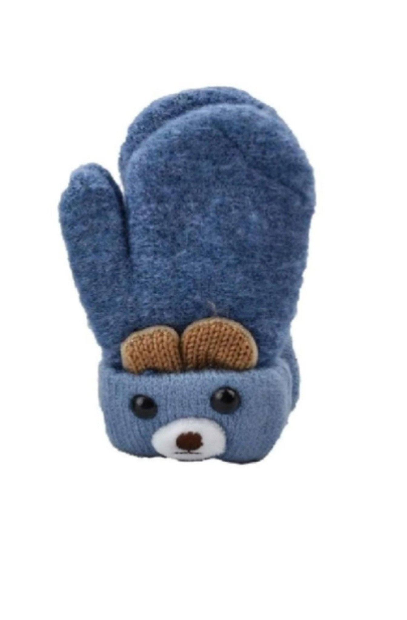Soft Knit Mittens for Babies and Toddlers - Adorable Bear Cub Design - Wear Sierra