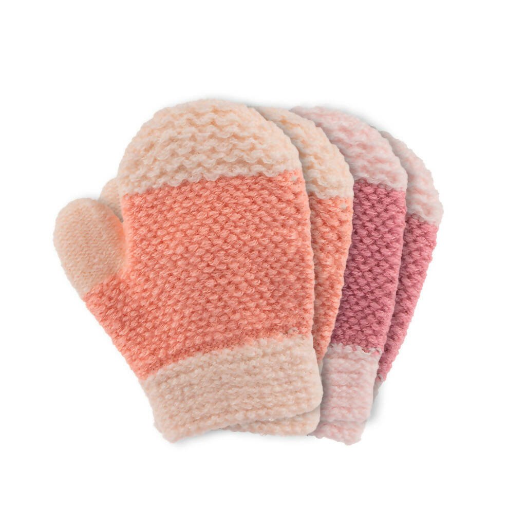 Soft Knit Mittens for Baby or Toddler - 2-Pack Gloves for Boys and Girls - Wear Sierra