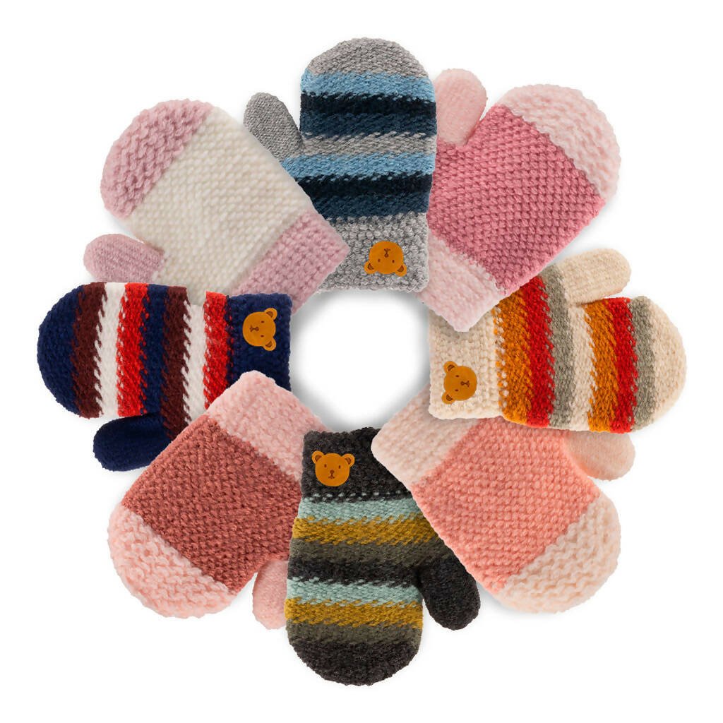 Soft Knit Mittens for Baby or Toddler - 2-Pack Gloves for Boys and Girls - Wear Sierra