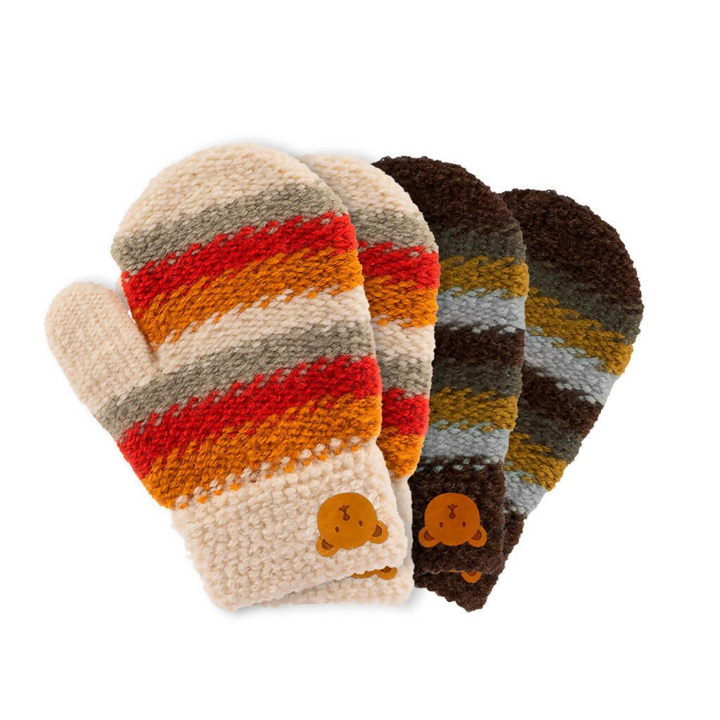 Soft Knit Mittens for Baby or Toddler - 2-Pack Gloves for Boys and Girls - Wear Sierra