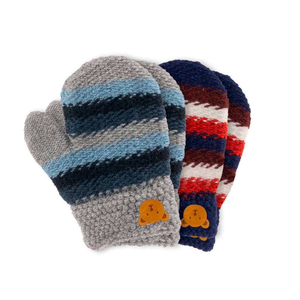Soft Knit Mittens for Baby or Toddler - 2-Pack Gloves for Boys and Girls - Wear Sierra