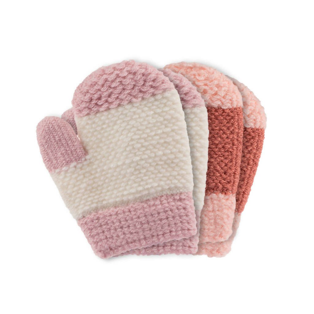 Soft Knit Mittens for Baby or Toddler - 2-Pack Gloves for Boys and Girls - Wear Sierra