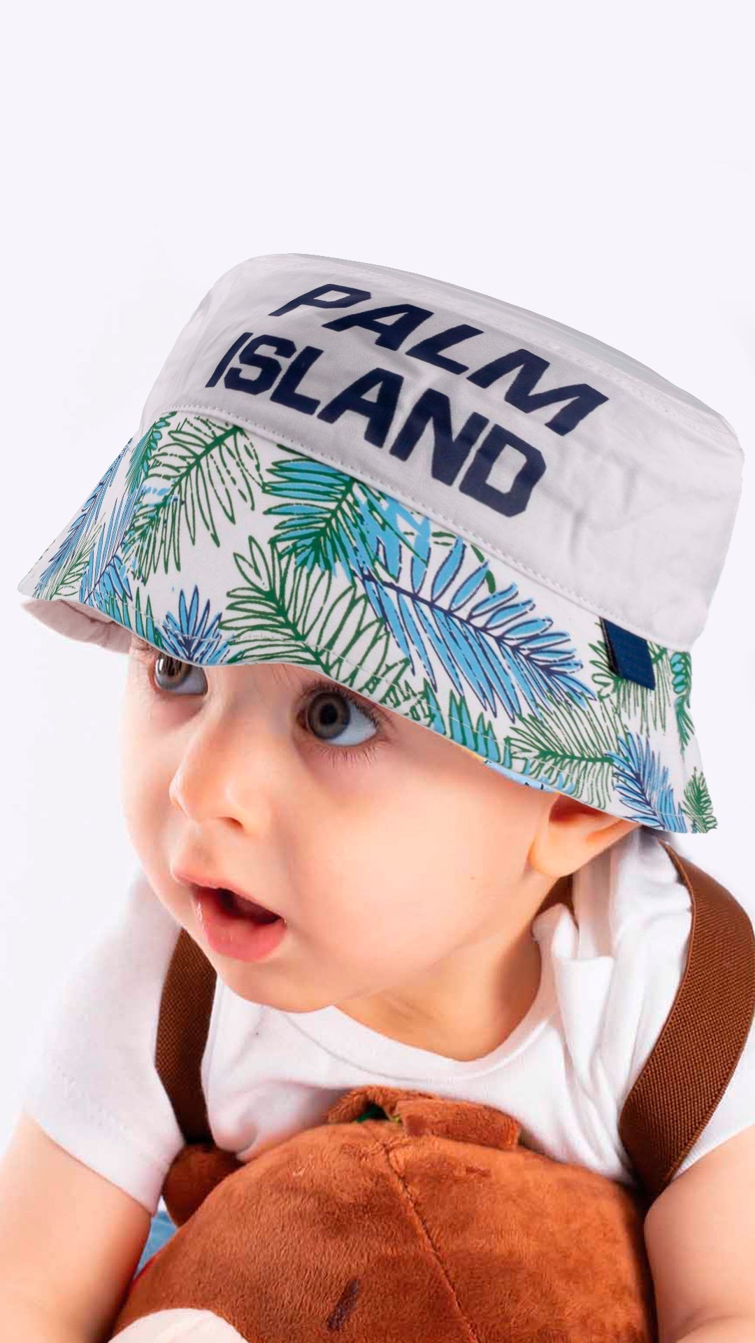 Summer Bucket Hat for Toddlers-Palm Island Artwork Kid Hat for 4-8 Year Old Children - Wear Sierra